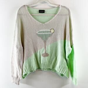 Wooden Ships Long Sleeve Margarita Slouchy Knit Sweater Gray Green S / M